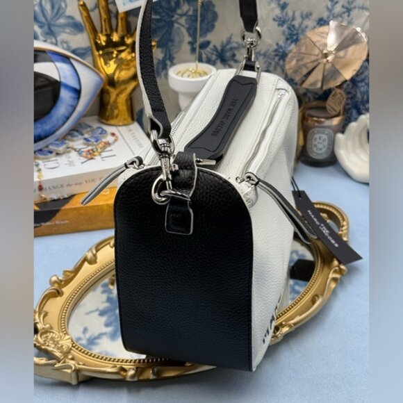 🆕 MARC JACOBS 🧿 NWT The Soft Box 23 - Black & White Leather - Picture 5 of 16